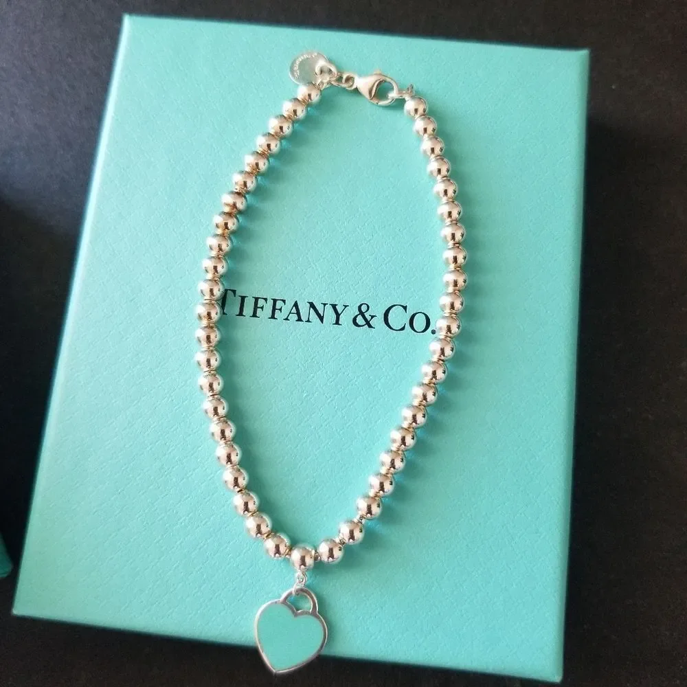Tiffany & Co. Blue Enamel Heart Bracelet